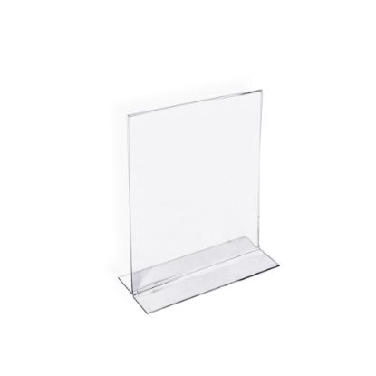 Picture of Azar Displays Double-Foot Acrylic Sign Holders, 7in x 5in, Clear, Pack Of 10