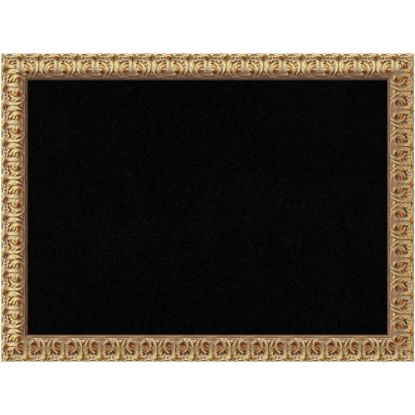 Picture of Amanti Art Florentine Non-Magnetic Cork Bulletin Board, 31in x 23in, Black, Gold Wood Frame