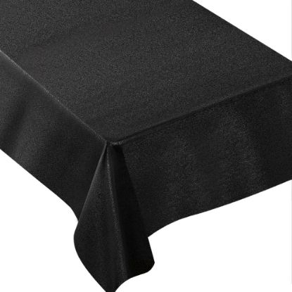 Picture of Amscan Metallic Fabric Table Cover, 60in x 104in, Black