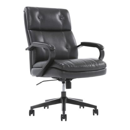 Picture of Serta SitTrue Belterra Faux Leather Mid-Back Manager Office Chair, Black