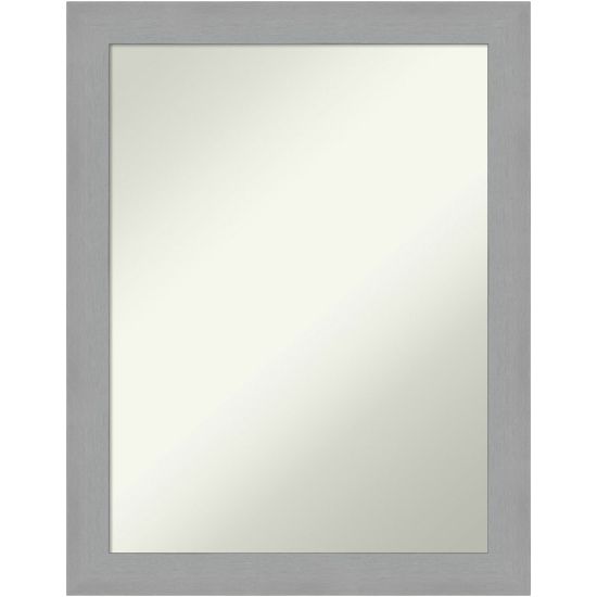 Picture of Amanti Art Non-Beveled Rectangle Framed Bathroom Wall Mirror, 27-1/2in x 21-1/2in, Brushed Nickel