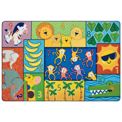 Picture of Carpets for Kids Pixel Perfect Collection Jungle Jam Counting and Seating Rug, 6ft x 9ft, Multicolor