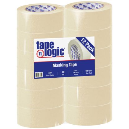 Picture of Tape Logic 2200 Masking Tape, 3in Core, 2in x 180ft, Natural, Case Of 12