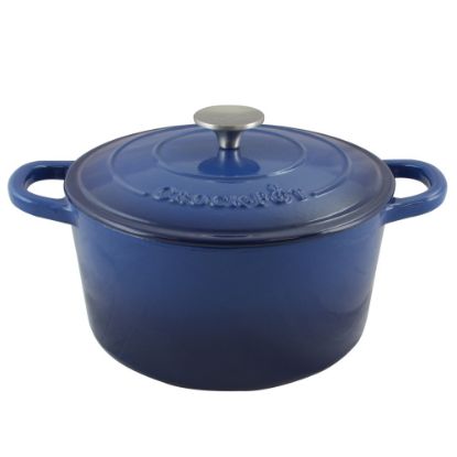 Picture of Crock Pot Artisan 5-Quart Enameled Cast Iron Dutch Oven, Sapphire Blue