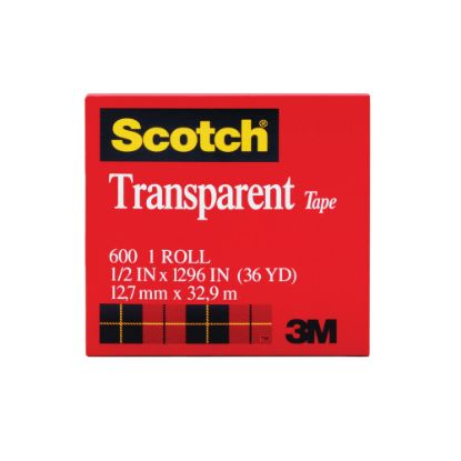 Picture of Scotch Transparent Tape, 1/2in x 1296in, Clear