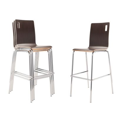 Picture of National Public Seating Bushwick Series Wood Cafe Chairs, Espresso, Set Of 4 Chairs