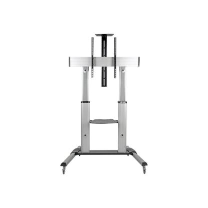 Picture of Eaton Tripp Lite Series Heavy-Duty Rolling TV Stand, Height Adjustable, 60in - 100in Screens - Cart - for flat panel / whiteboard / notebook / AV equipment - aluminum, steel - black, silver - screen size: 60in-100in