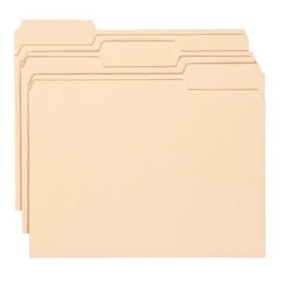 Picture of Office Depot Brand Economy File Folders, 1/3 Cut, Letter Size, Manila, Pack Of 150