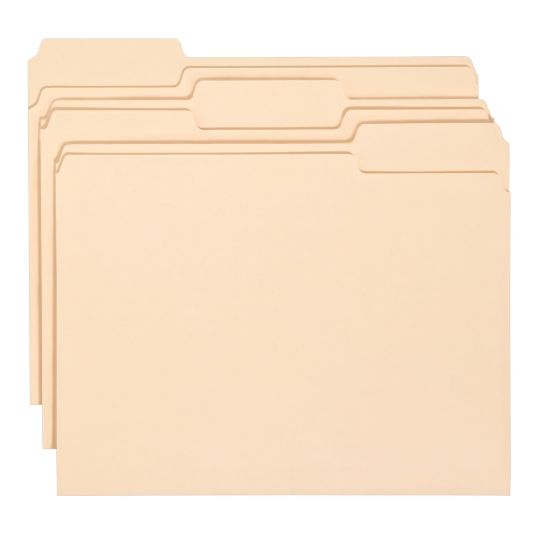 Picture of Office Depot Brand Economy File Folders, 1/3 Cut, Letter Size, Manila, Pack Of 150