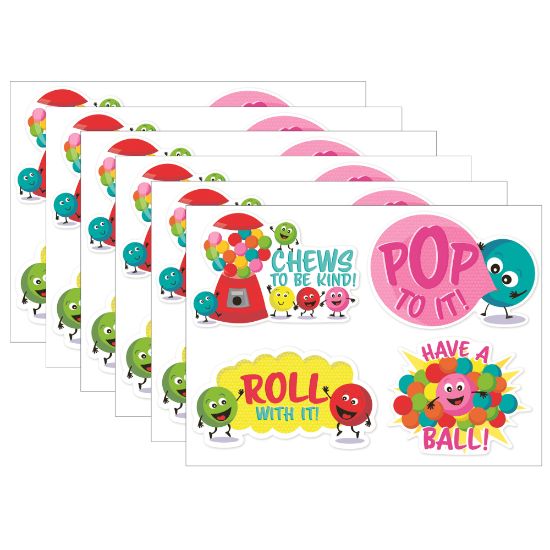 Picture of Eureka Jumbo Scented Stickers, Bubblegum, 12 Stickers Per Pack, Set Of 6 Packs