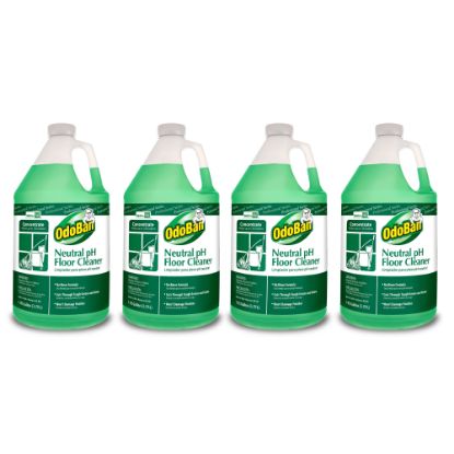 Picture of OdoBan Professional Series Neutral pH No-Rinse Floor Cleaner Concentrate, 1 Gallon, Green, Pack Of 4 Jugs