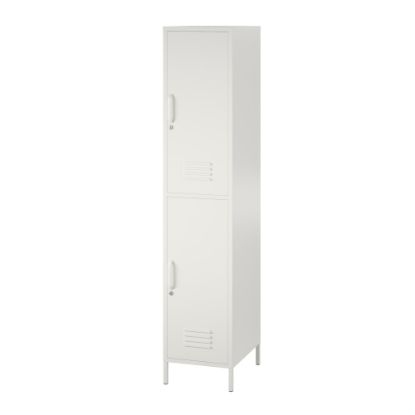 Picture of Ameriwood Home Systembuild Evolution Mission District 2-Door Metal Locker Storage Cabinet, 72-7/8inH x 15inW x 15-3/4inD, Soft White