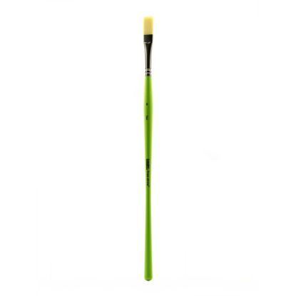 Picture of Liquitex Free-Style Detail Paint Brush, Synthetic, Size 6, Flat Bristle, Green