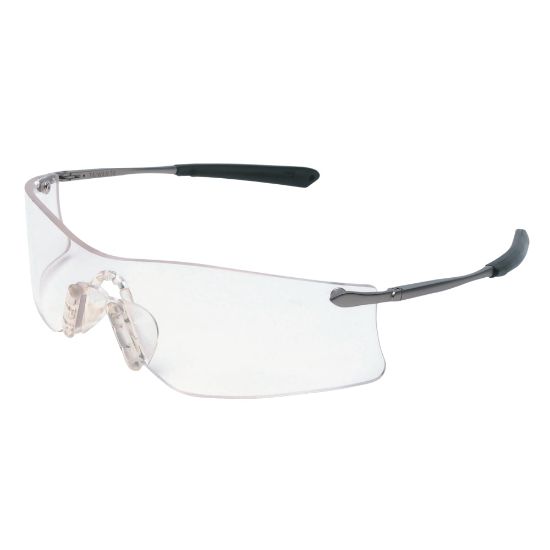 Picture of Crews Rubicon Frameless Safety Glasses, Silver Metal Temples, Clear Lens