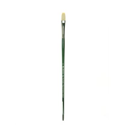 Picture of Winsor & Newton Winton Hog Paint Brush, Size 6, Flat Bristle, Hog Hair, Green