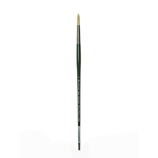 Picture of Winsor & Newton Winton Hog Paint Brush, Size 6, Round Bristle, Hog Hair, Green