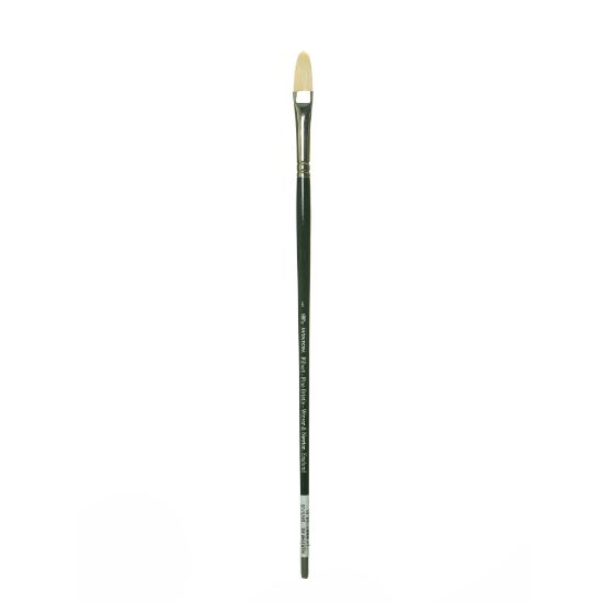 Picture of Winsor & Newton Winton Hog Paint Brush, Size 6, Filbert Bristle, Hog Hair, Green