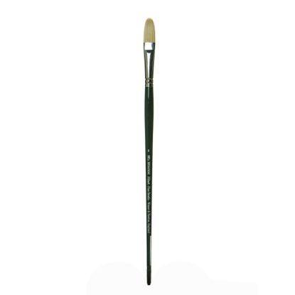 Picture of Winsor & Newton Winton Hog Paint Brush, Size 8, Filbert Bristle, Hog Hair, Green