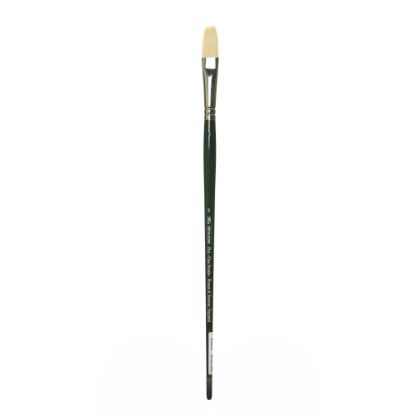 Picture of Winsor & Newton Winton Hog Paint Brush, Size 8, Long Flat Bristle, Hog Hair, Green