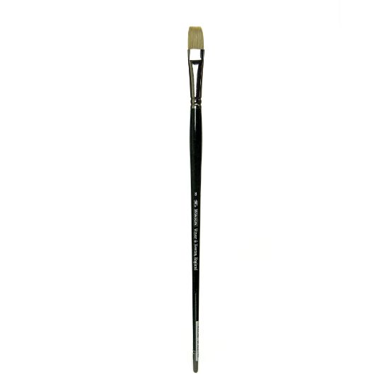 Picture of Winsor & Newton Winton Hog Paint Brush, Size 8, Short Flat/Bright Bristle, Hog Hair, Green