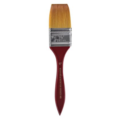 Picture of Winsor & Newton Series 965 Golden Nylon & Natural Hair Paint Brush, 1 1/2in, Flat Bristle, Copper