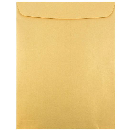 Picture of JAM Paper Open-End 10in x 13in Envelopes, Gummed Closure, Gold Metallic, Pack Of 100 Envelopes