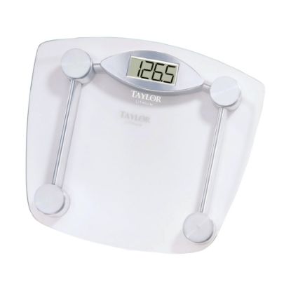 Picture of Taylor Precision TAP7506 Chrome & Glass Lithium Digital Scale, 2-1/2inH x 11-3/4inW x 13inD, Chrome