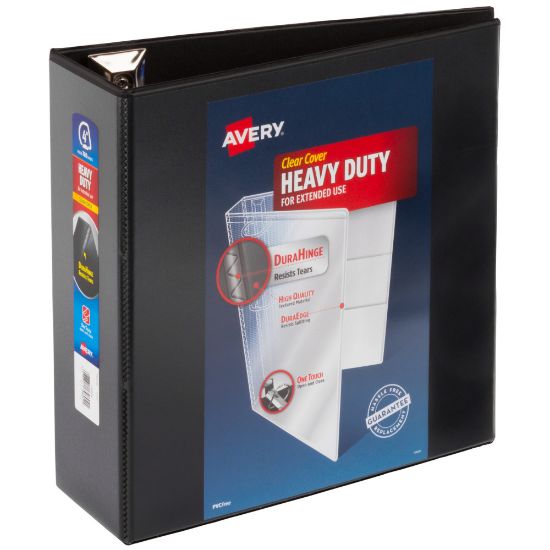 Picture of Avery Heavy-Duty View 3 Ring Binder, 4in One Touch EZD Rings, Black, 1 Binder