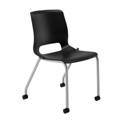 Picture of HON Motivate Stacking Chair With Casters, Onyx, Set Of 2