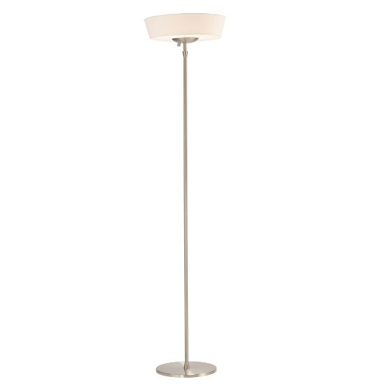 Picture of Adesso Harper 300W Torchiere Floor Lamp, 71inH, White Shade/Steel Base