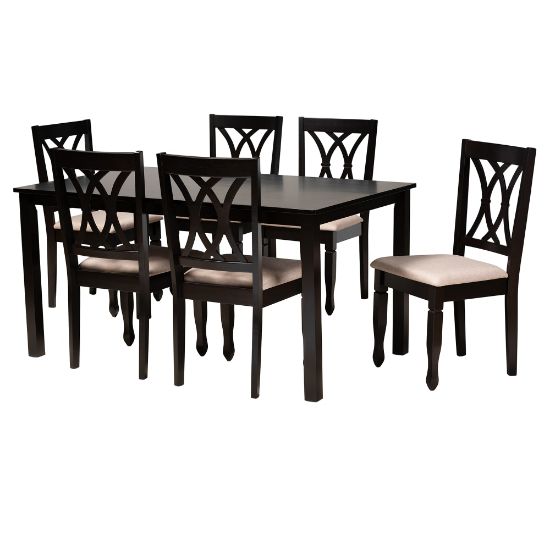 Picture of Baxton Studio Reneau Dining Set, 29-3/16inH x 59-1/16inW x 35-7/16inD, Sand Brown/Espresso