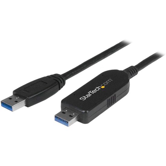 Picture of StarTech.com USB 3.0 Data Transfer Cable for Mac and Windows- 6.56ft USB Data Transfer Cable for Computer, PC - First End: 1 x Type A Male USB - Second End: 1 x Type A Male USB - 640 MB/s - Black