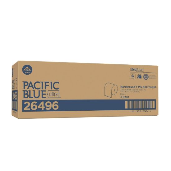 Picture of Pacific Blue Ultra by GP PRO High Capacity 1-Ply Paper Towels, Brown, 1150ft Per Roll, Pack Of 3 Rolls