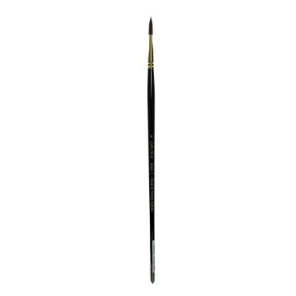 Picture of Winsor & Newton Galeria Long-Handle Paint Brush, Size 8, Round Bristle, Polyester, Burgundy