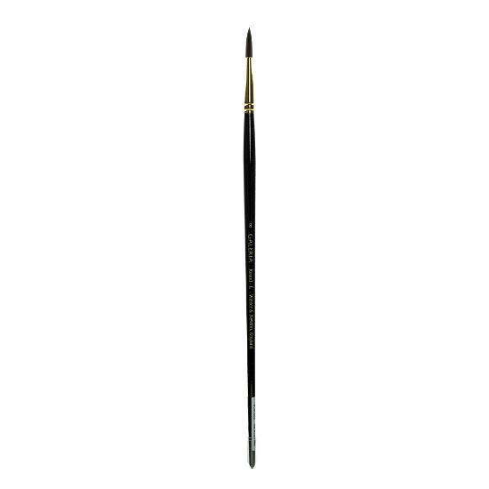 Picture of Winsor & Newton Galeria Long-Handle Paint Brush, Size 8, Round Bristle, Polyester, Burgundy