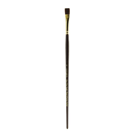 Picture of Winsor & Newton Galeria Long-Handle Paint Brush, Size 12, Flat Bristle, Polyester, Burgundy