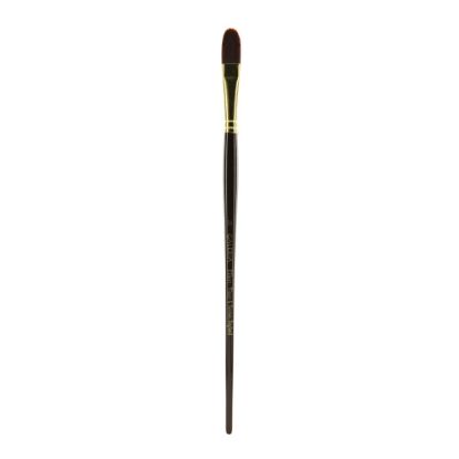 Picture of Winsor & Newton Galeria Long-Handle Paint Brush, Size 14, Filbert Bristle, Polyester, Burgundy