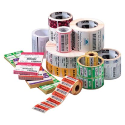 Picture of Zebra Label Paper, U82582, 2 1/4in x 1 1/4in Direct Thermal Zebra ZSelect 4000D, 1in Core