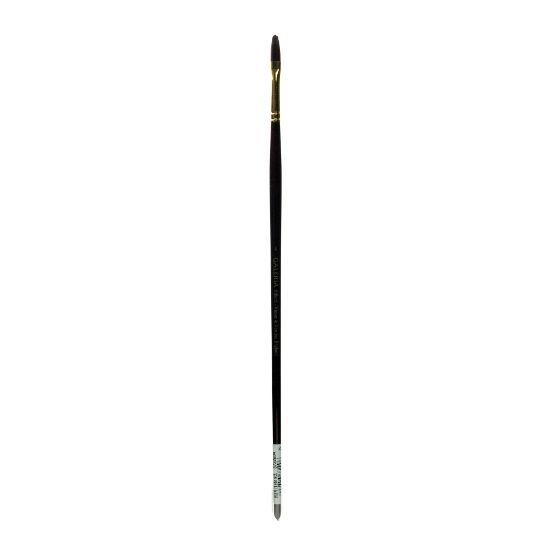 Picture of Winsor & Newton Galeria Long-Handle Paint Brush, Size 4, Filbert Bristle, Polyester, Burgundy