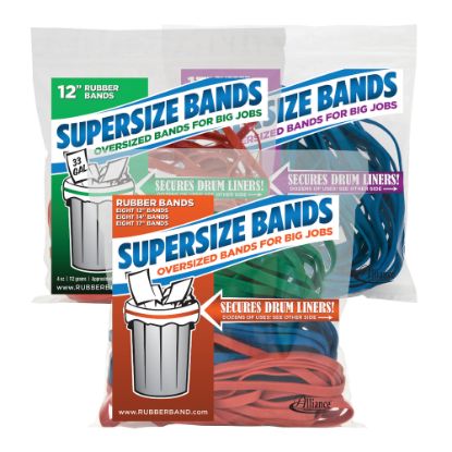 Picture of Alliance Rubber SuperSize Bands, 17in x 1/4in, Blue, Bag Of 12