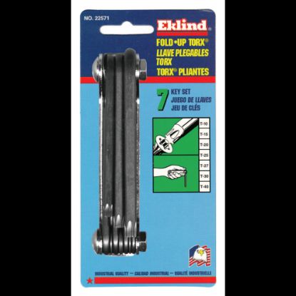 Picture of Eklind 7-Piece Standard 4-1/4in Fold-up Torx Key Set