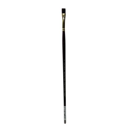 Picture of Winsor & Newton Galeria Long-Handle Paint Brush, Size 8, Flat Bristle, Polyester, Burgundy