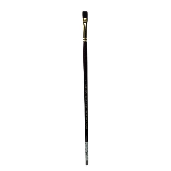 Picture of Winsor & Newton Galeria Long-Handle Paint Brush, Size 8, Flat Bristle, Polyester, Burgundy