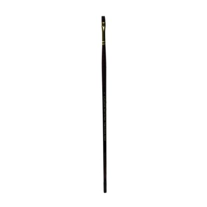 Picture of Winsor & Newton Galeria Long-Handle Paint Brush, Size 4, Flat Bristle, Polyester, Burgundy