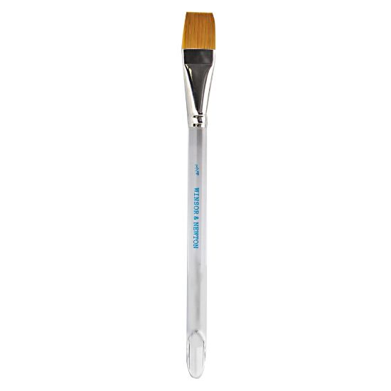 Picture of Winsor & Newton Series 995 Aquarelle Golden Nylon Paint Brush, 3/4in, Flat Wash Bristle, Nylon, Clear