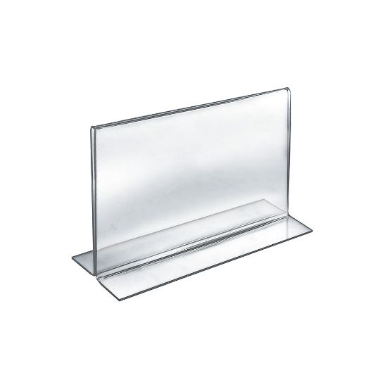 Picture of Azar Displays Double-Foot Acrylic Sign Holders, 8 1/2in x 11in, Clear, Pack Of 10