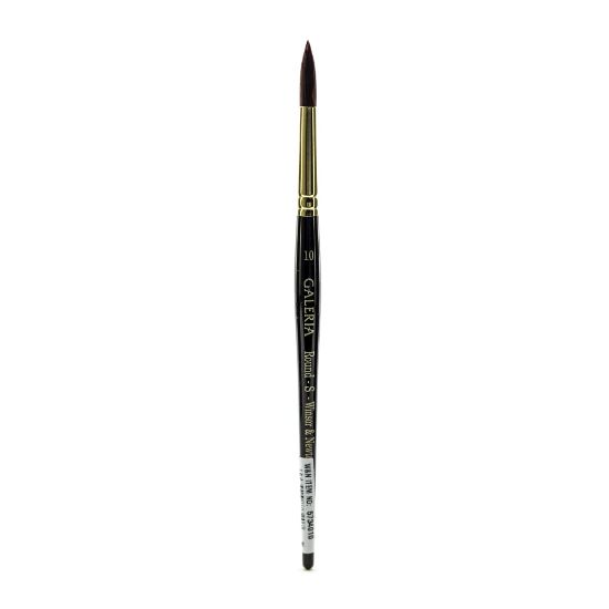 Picture of Winsor & Newton Galeria Short-Handle Paint Brush, Size 10, Round Bristle, Polyester, Burgundy