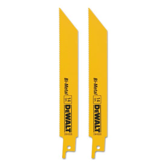 Picture of DeWalt 14 TPI Metal Cutting Reciprocating Saw Blades, 6in Length