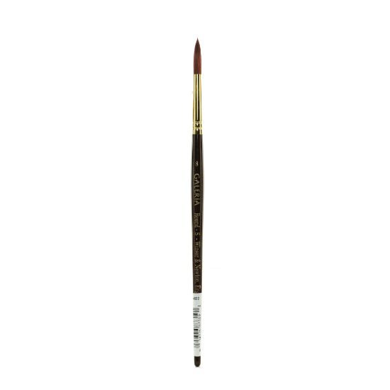 Picture of Winsor & Newton Galeria Short-Handle Paint Brush, Size 8, Round Bristle, Polyester, Burgundy