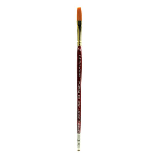 Picture of Grumbacher Goldenedge Watercolor Paint Brush, 1/4in, Stroke Bristle, Sable Hair, Dark Red